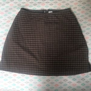 Brown Plaid Skirt